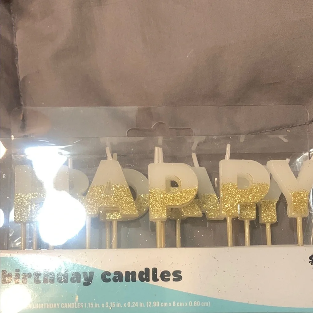 Gold Glitter Birthday Candles